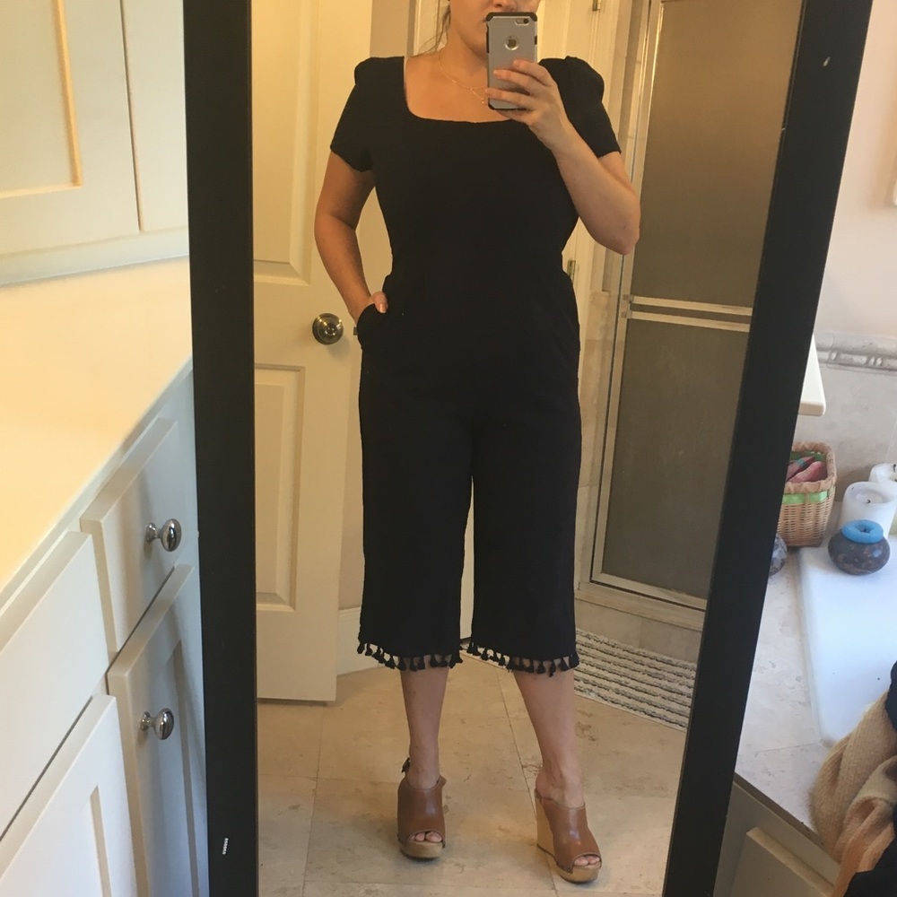 Lulus Tassel-trim Navy Jumpsuit